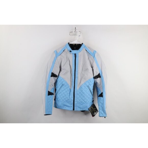 New Scorpion EXO Womens Small Padded Armored Dominion Motorcycle Jacket Blue